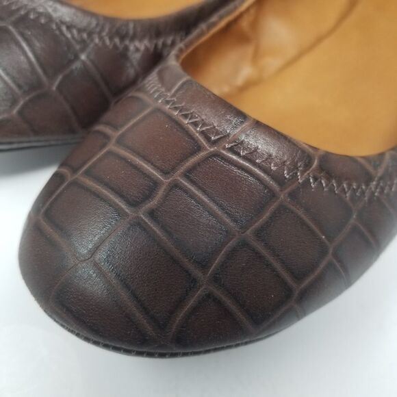 Lucky Brand Brown Faux Alligator Print Ballerina Flats. Size 8.5 M. - Picture 4 of 14